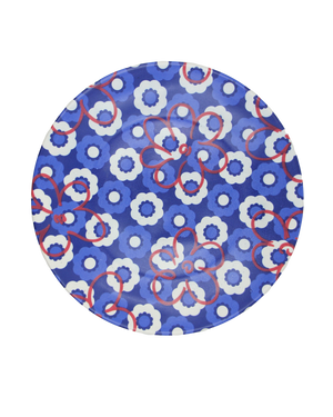 Dessert Plate Flower Power Blue Dessert Plate Flower Power Blue