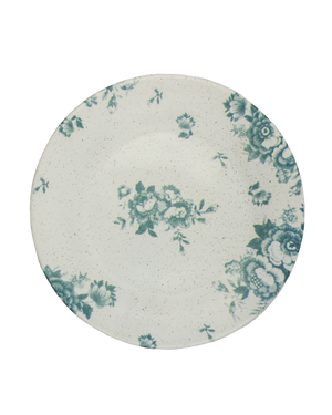 Dessert Plate Vintage Flowers Green Dessert Plate Vintage Flowers Green