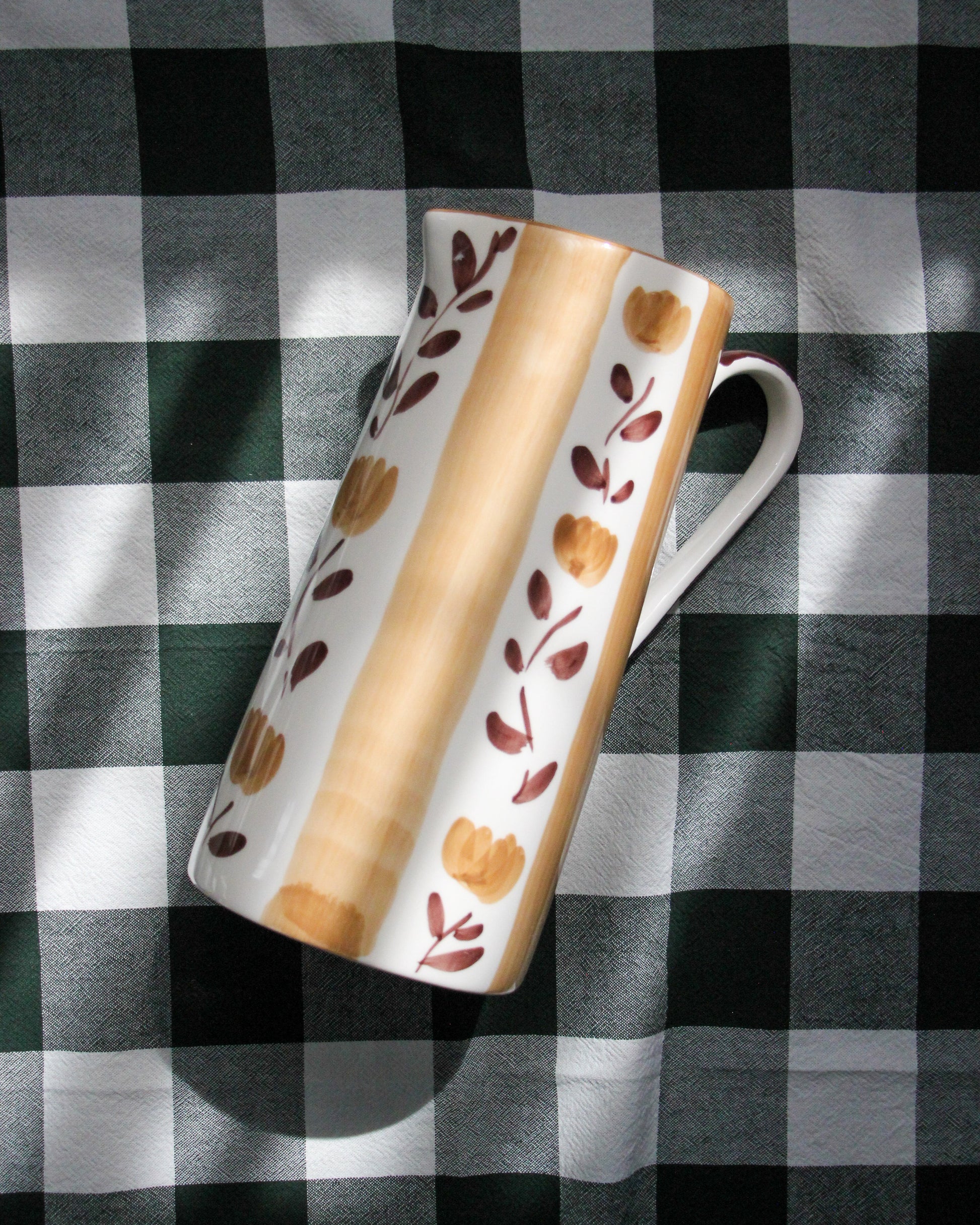 ceramic hand painted pitcher dolce latte