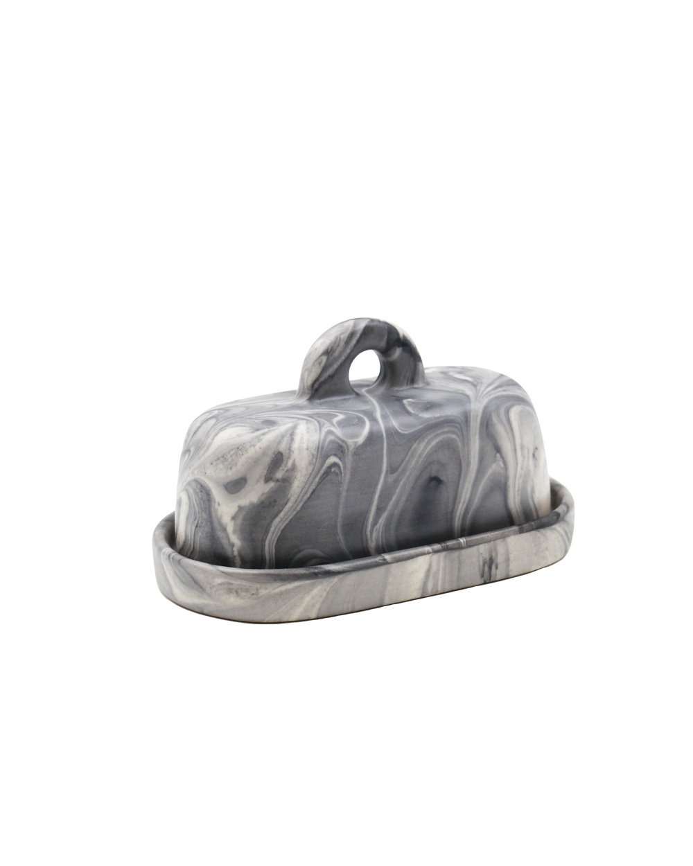 Butter Dish Marble Black