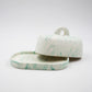 Butter Dish Marble Green ceramic hand painted