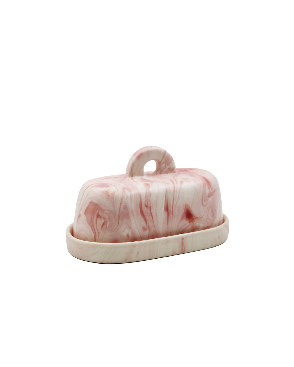 Butter Dish Marble Pink