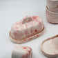 Butter Dish Marble Pink ceramic