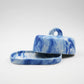 Butter dish Marble Blue ceramics