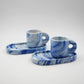 Coffee Set Marble Blue ceramics