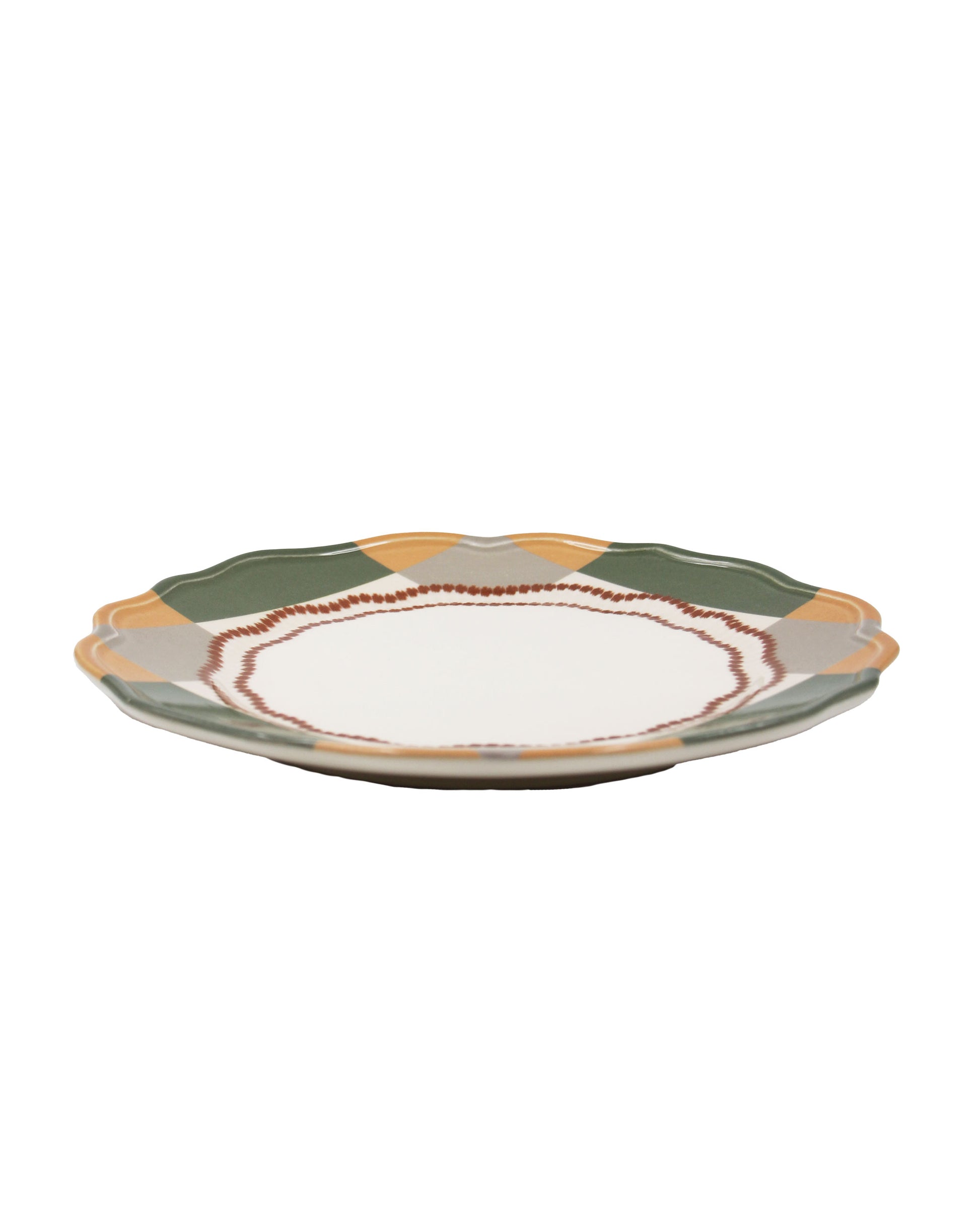 Dinner Plate Portuguese Picnic Golega green and brown