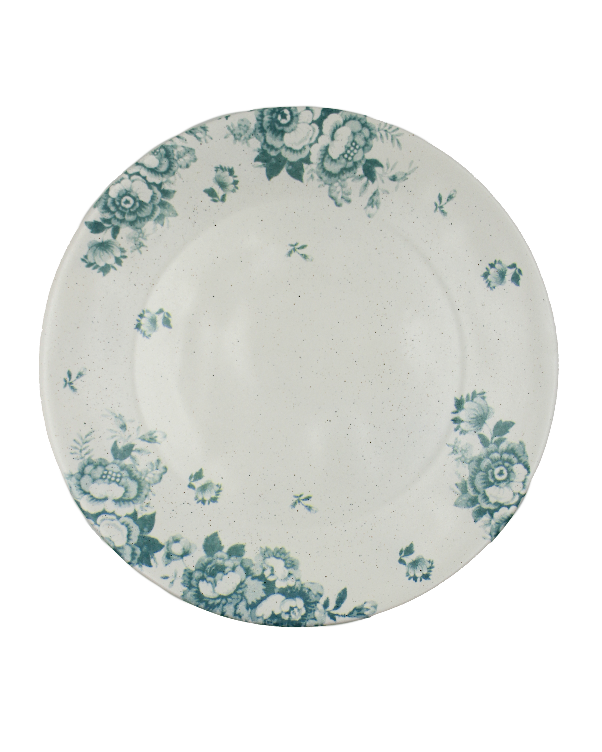Dinner Plate Vintage Flowers Green