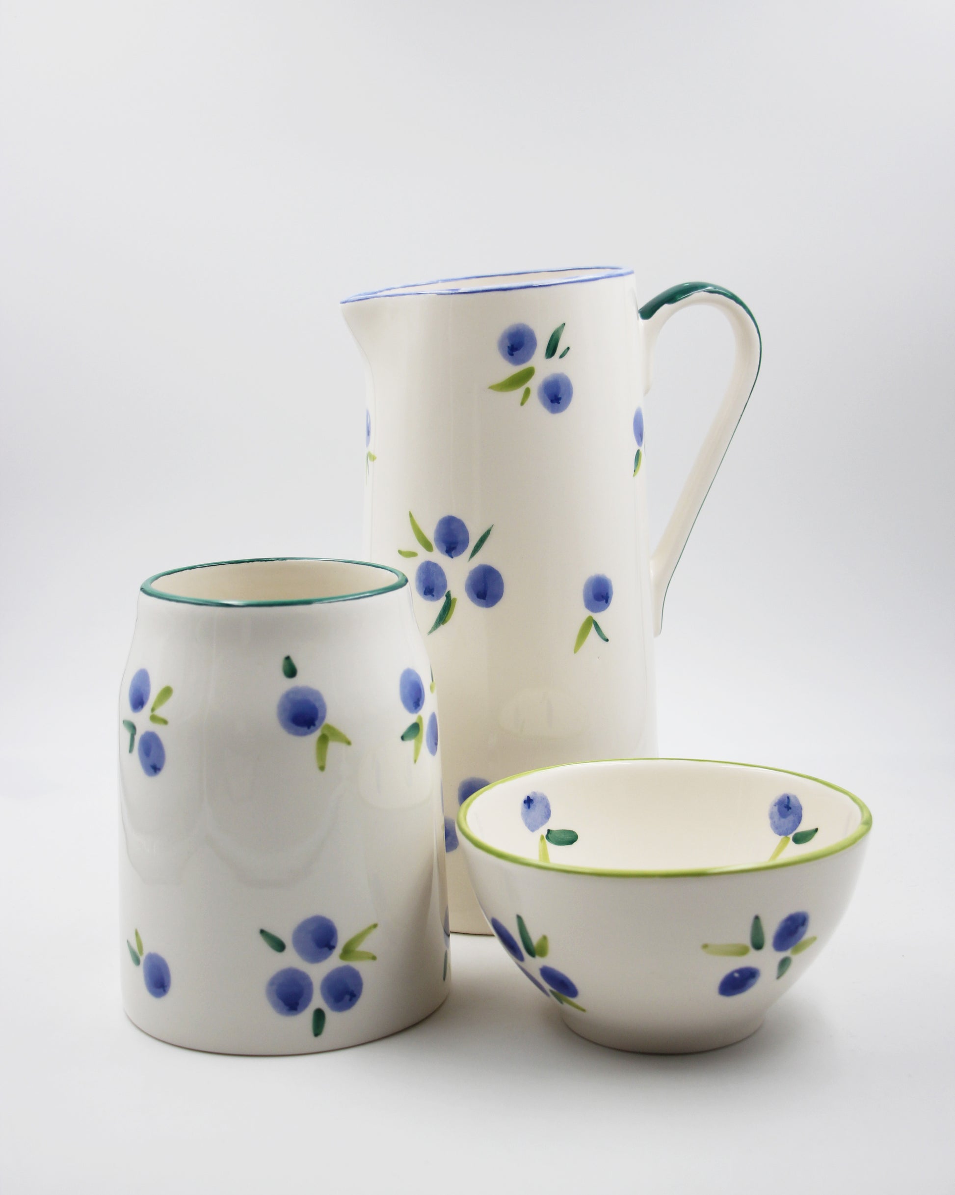 Dolce Berry Ceramic Kitchen accessories hand painted blueberries