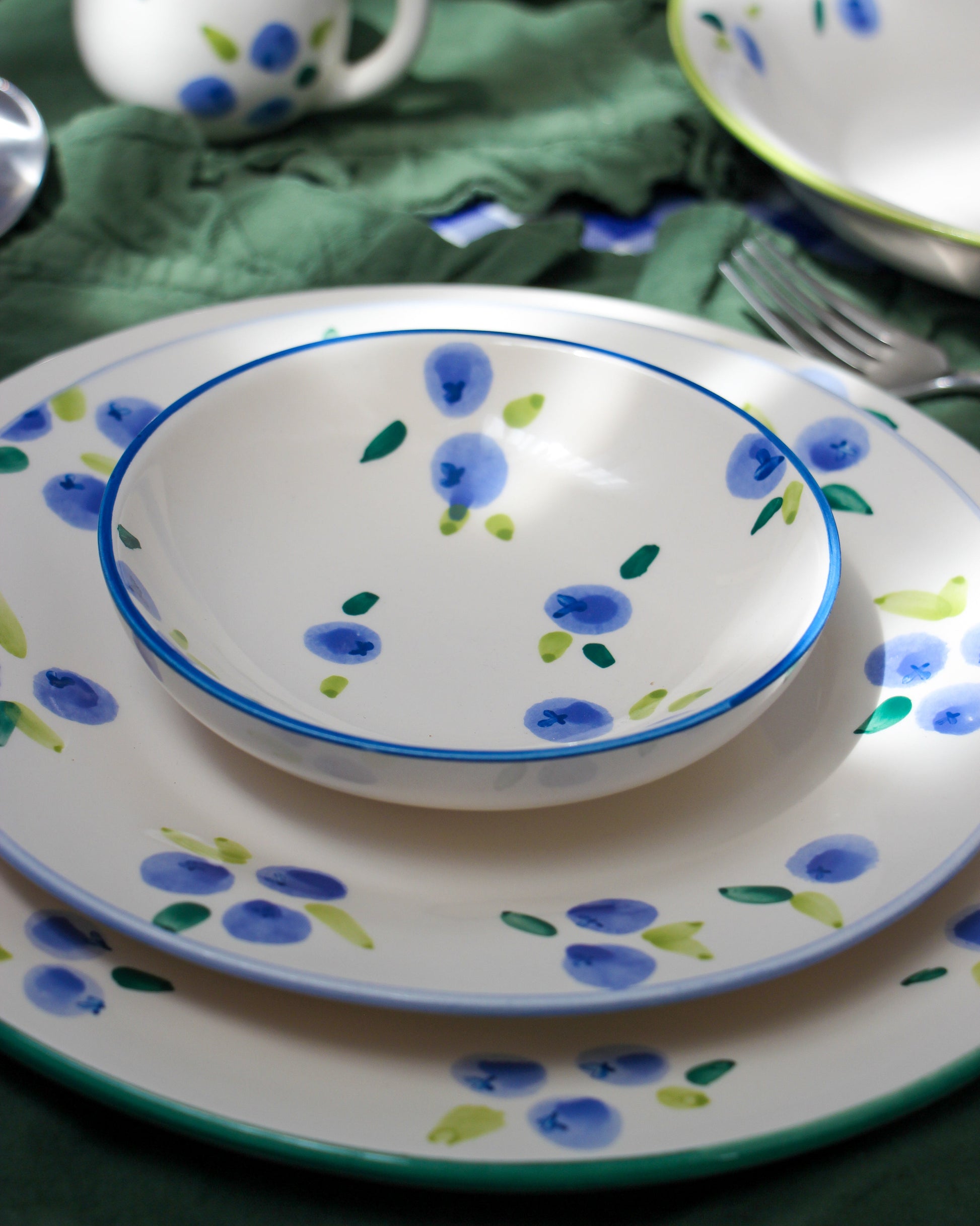 Dolce Berry Ceramic tableware and dipping bowl hand painted