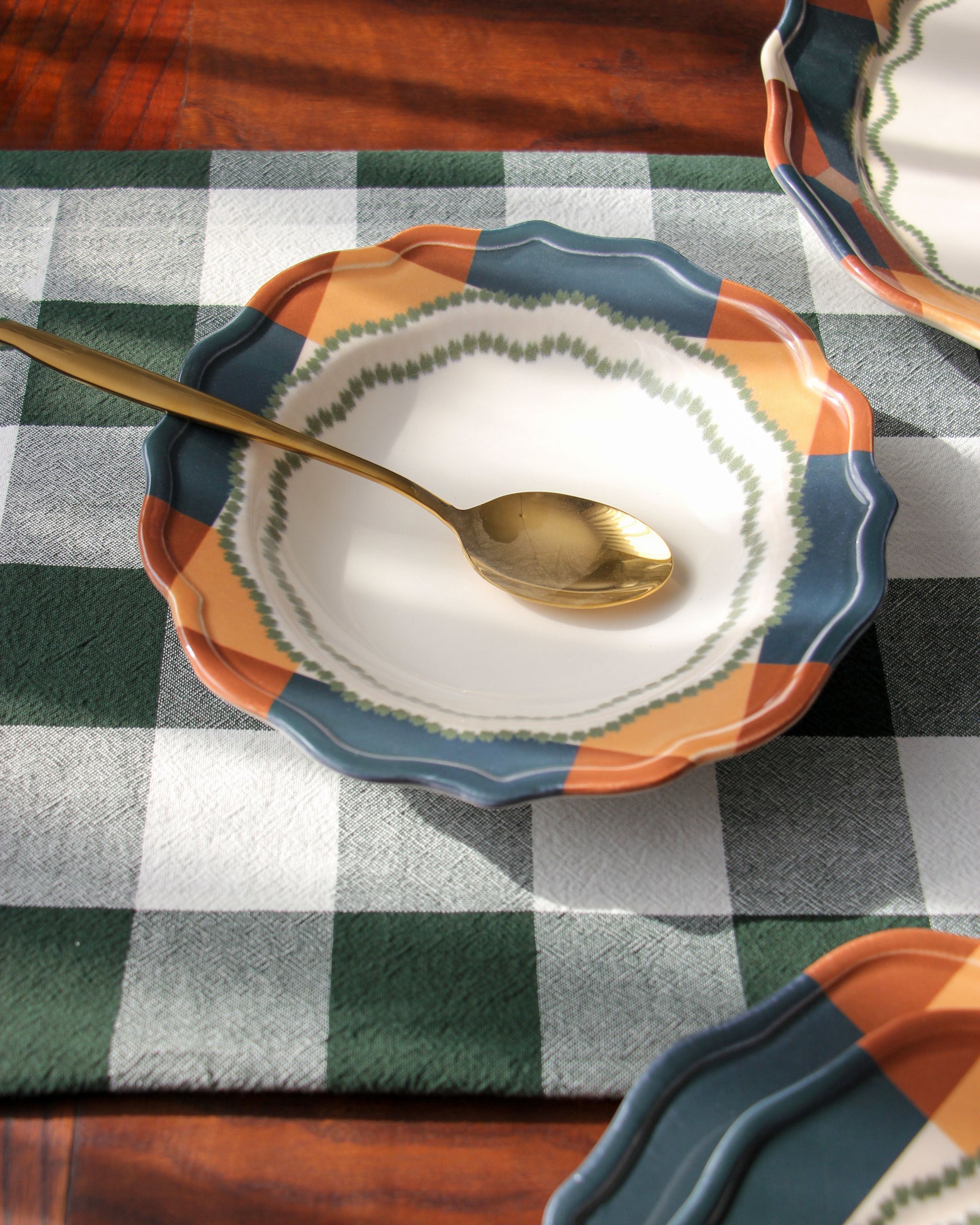 Portuguese Picnic evora pasta Plate blue and Brown