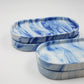 Set of trays Marble Blue ceramics