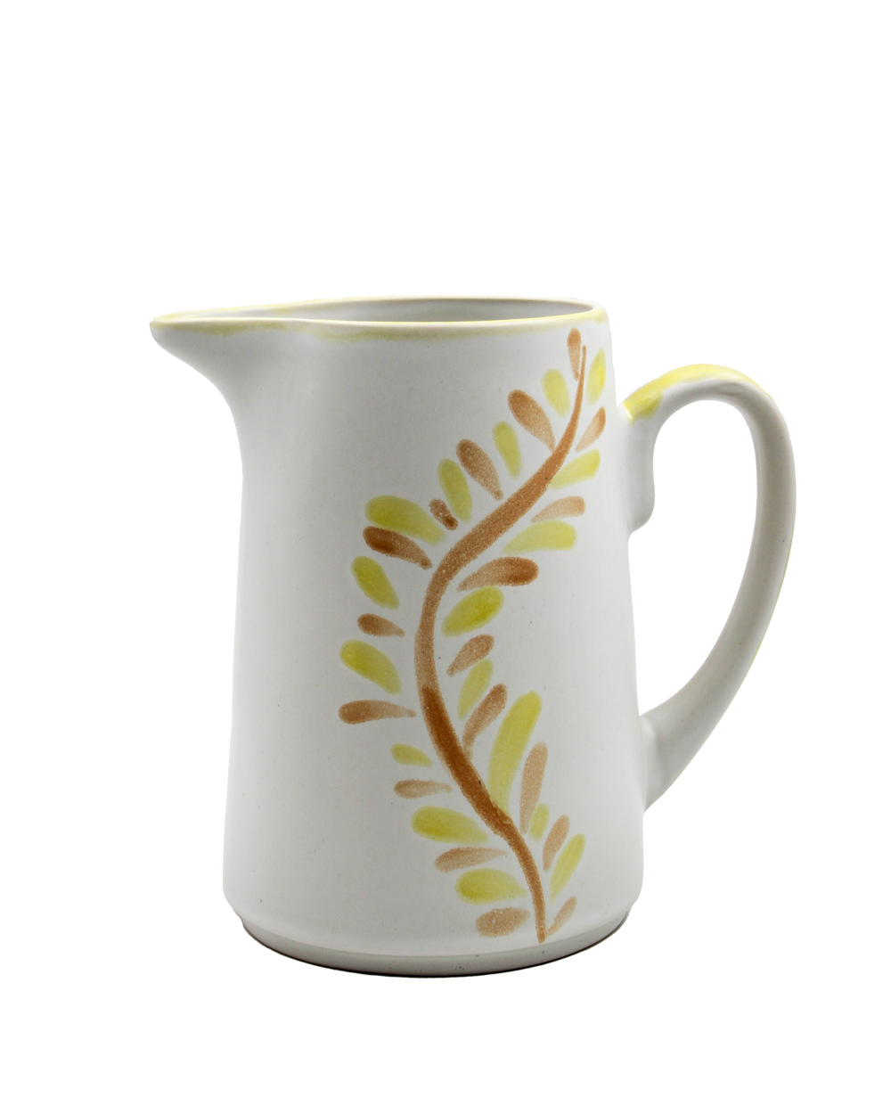 Hand painted Stoneware Pitcher in yellow and honey brushtrokes