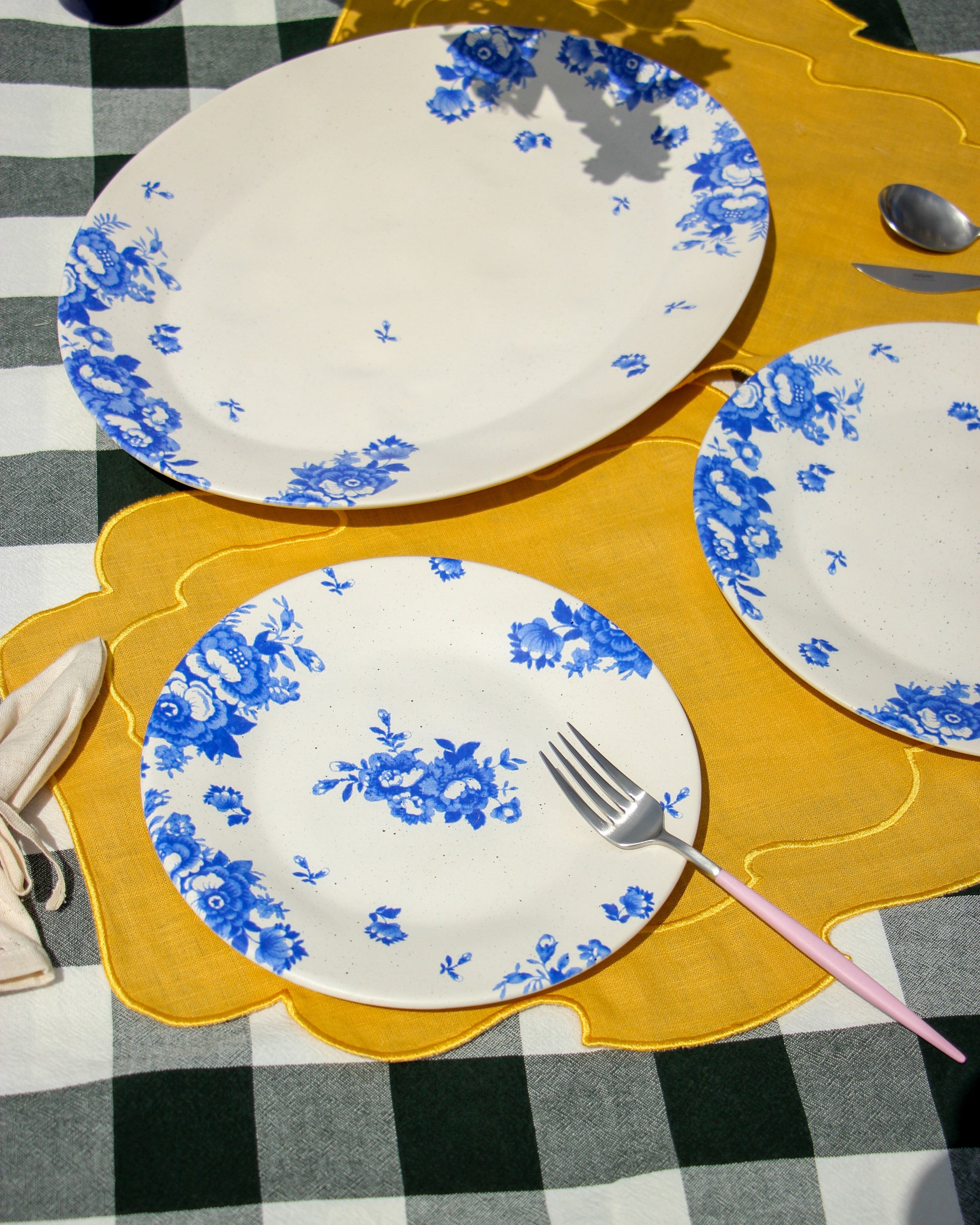  Vintage Flowers Blue Serving Platter