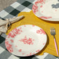 Vintage Flowers Pink Dessert Plate