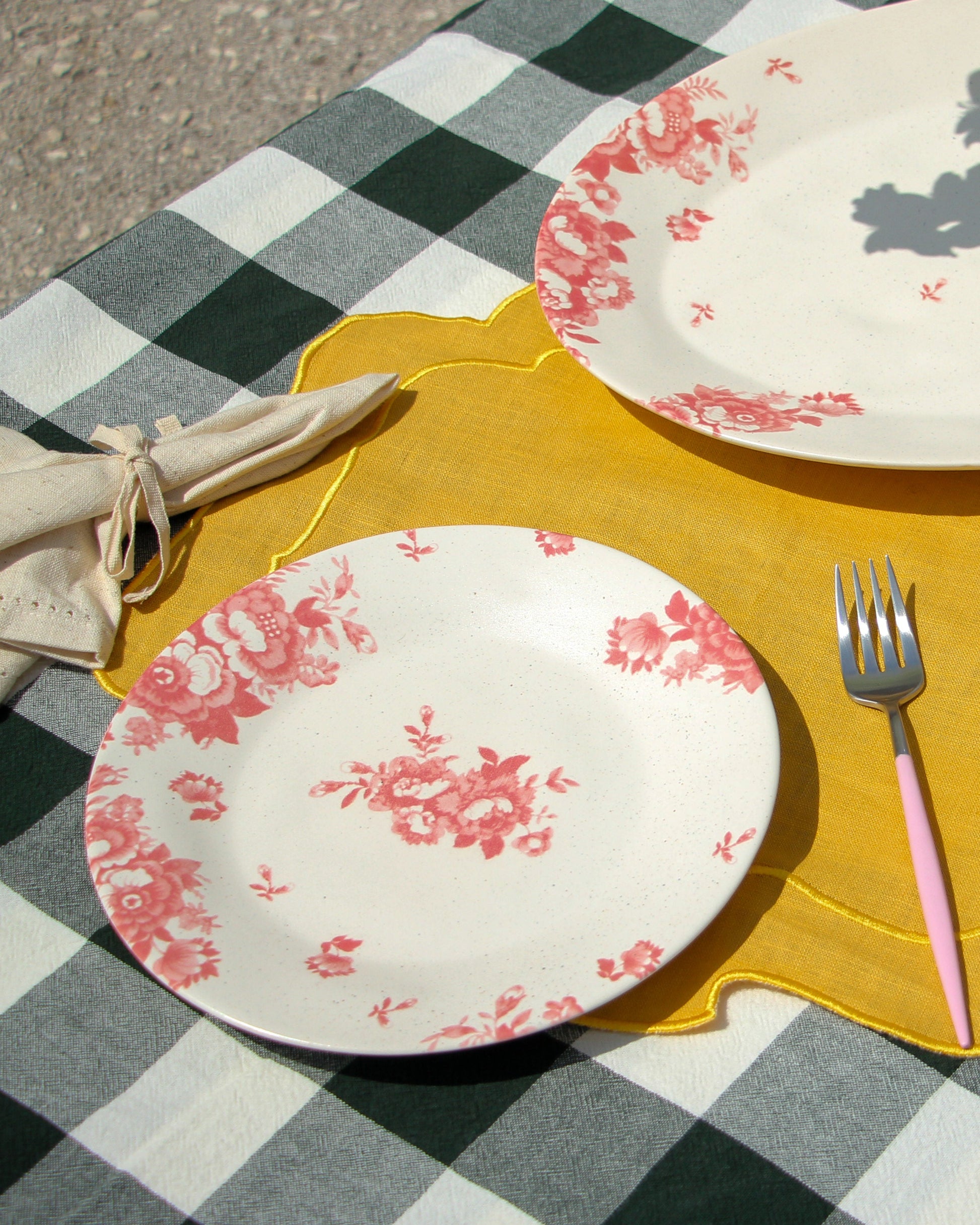 Vintage Flowers Pink Dessert Plate