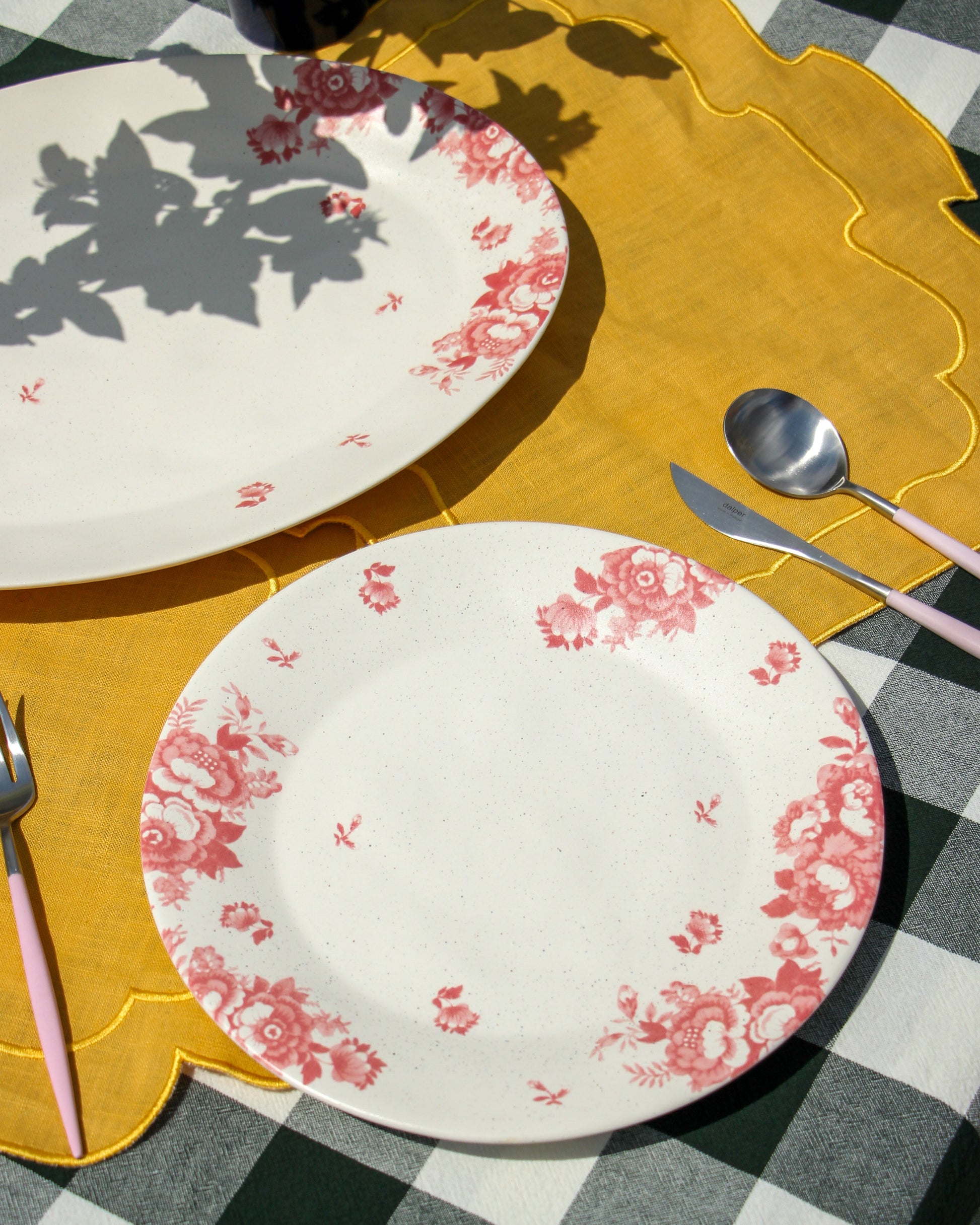 Vintage Flowers Pink Dinner Plate