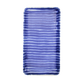 Blue striped rectangular plate on a white background