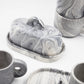 butter dish hand painted ceramic Marble Black