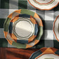 dinnerware Portuguese Picnic green blue and brown