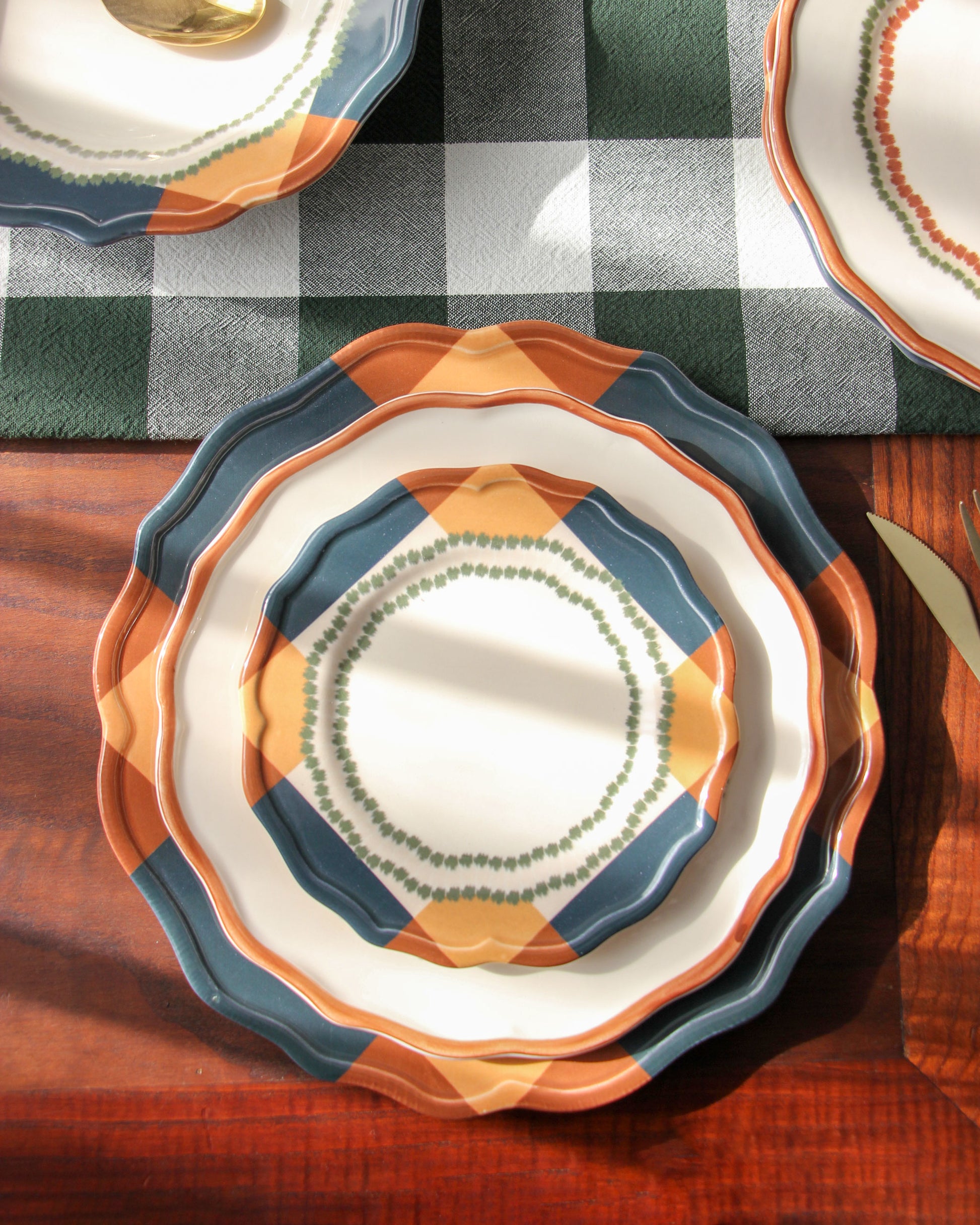 evora tableware blue and brown autumn dinnerware