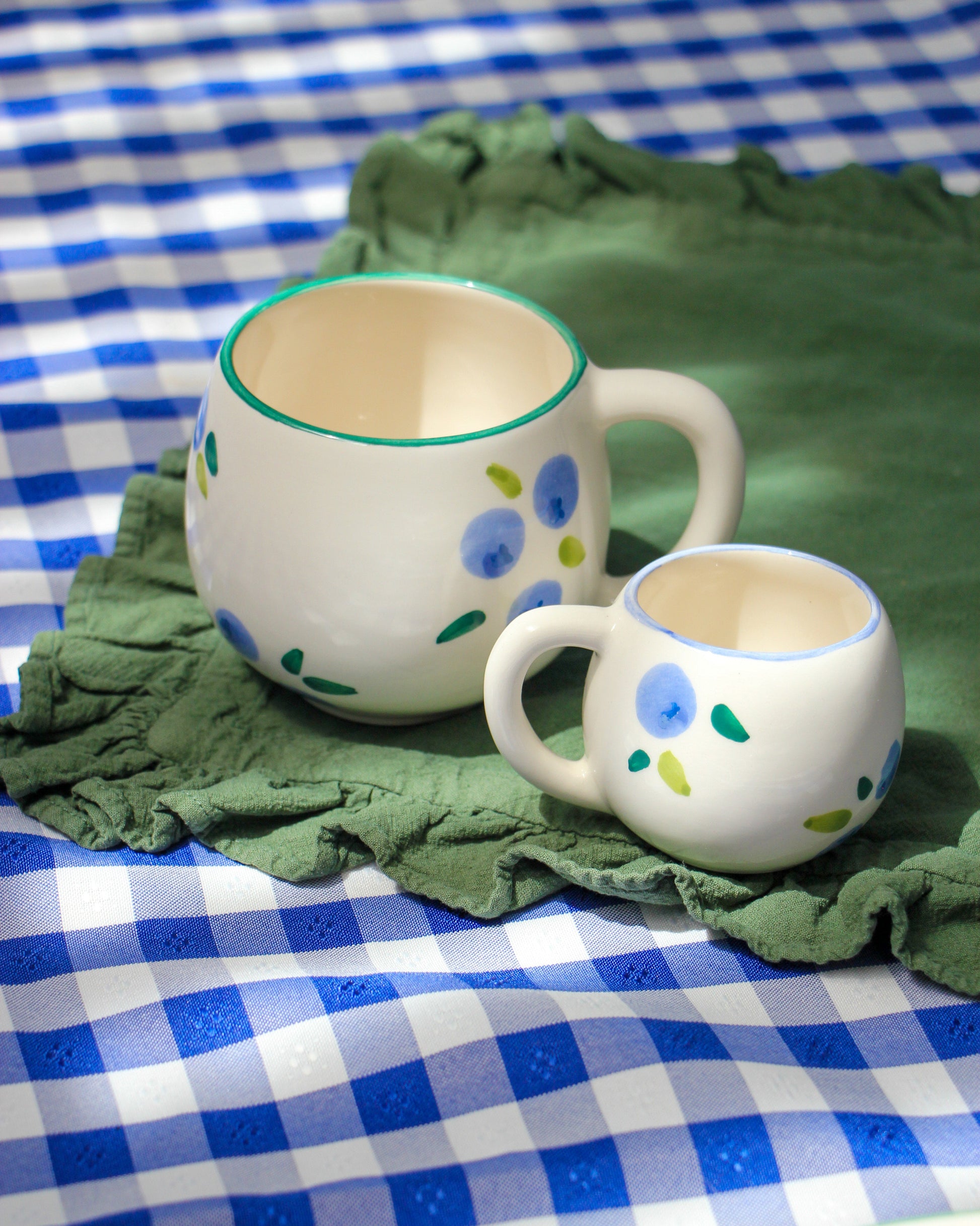 hand painted blueberries ceramic mugs dolce berry collection