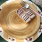 hand painted caramel spinwash dessert plate
