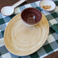 serve platter caramel hand painted spinwash